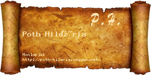 Poth Hilária névjegykártya